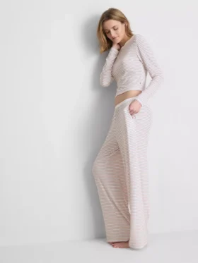Striped ribbed pajama bottoms