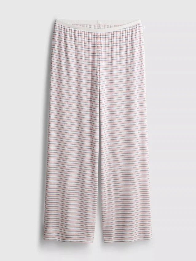 Striped ribbed pajama bottoms