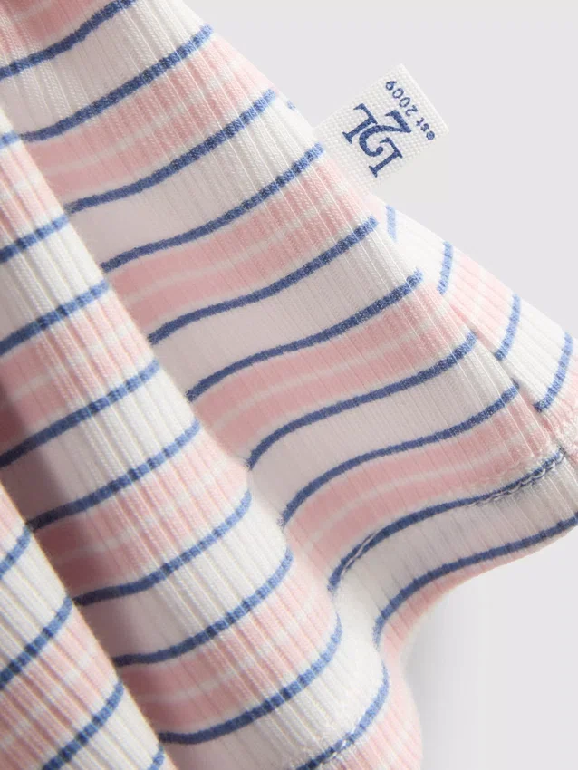 Striped ribbed pajama cami top