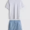 Striped short pajama set