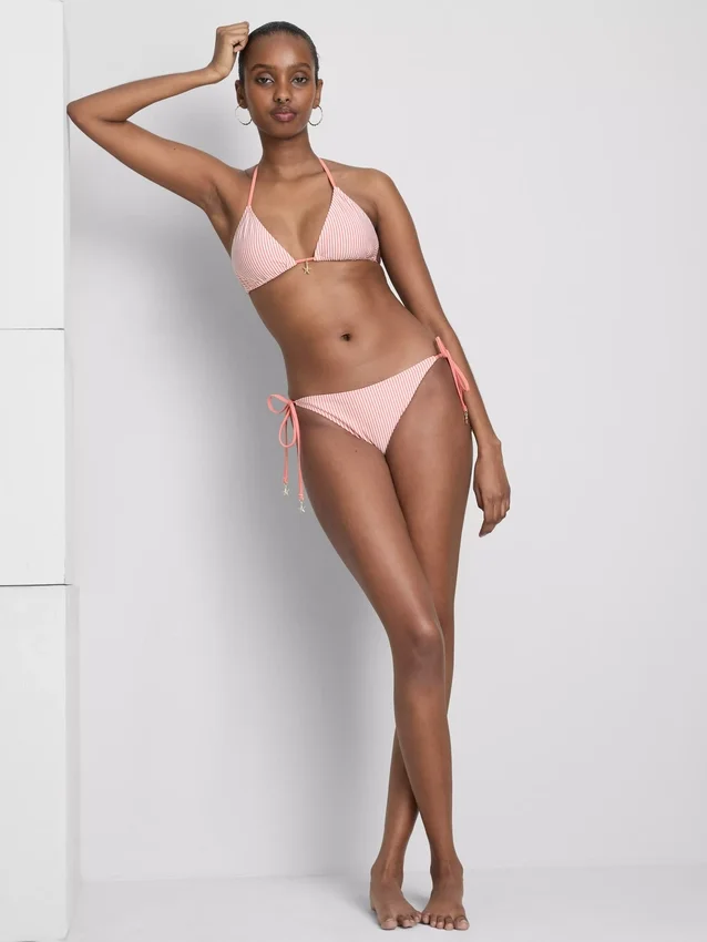 Striped starfish triangle bikini top