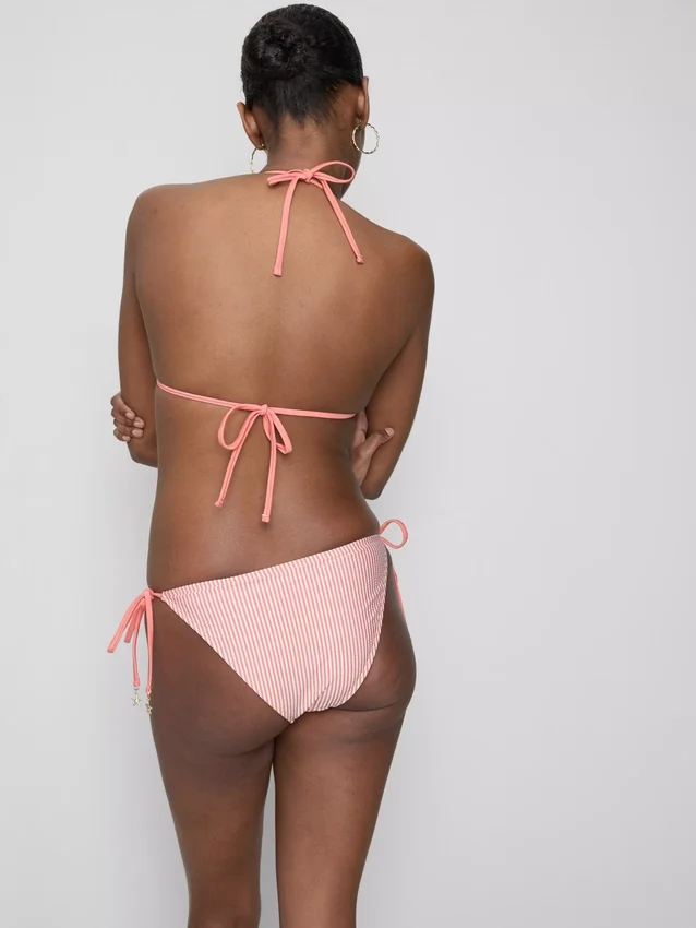 Striped starfish triangle bikini top