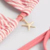 Striped starfish triangle bikini top