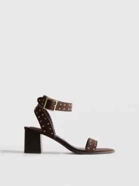 Studded block-heel sandals