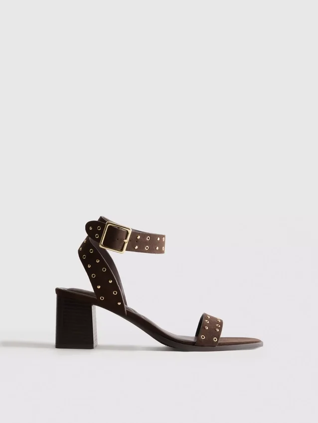 Studded block-heel sandals