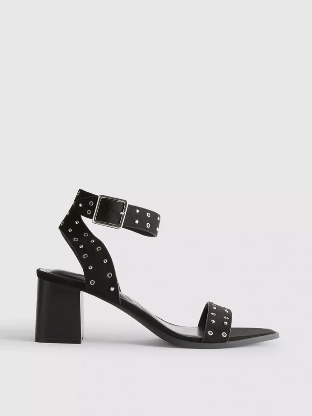 Studded block-heel sandals