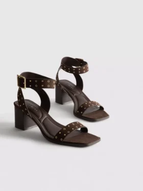 Studded block-heel sandals