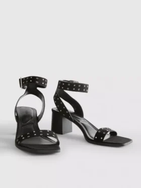 Studded block-heel sandals