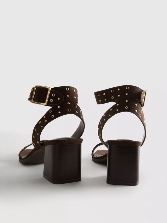 Studded block-heel sandals