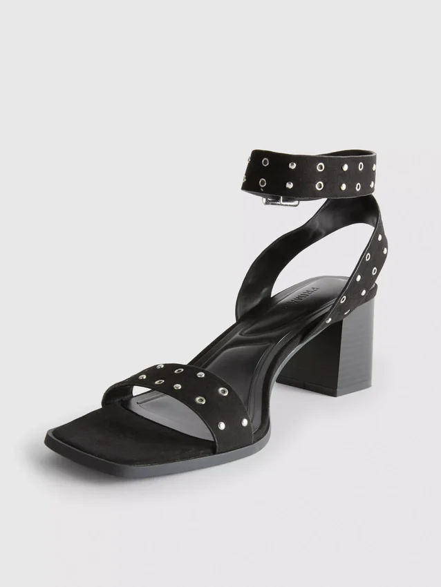 Studded block-heel sandals