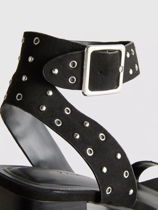 Studded block-heel sandals