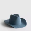 Studded denim cowboy hat