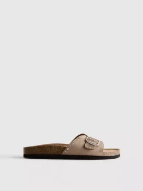 Studded single-strap footbed sandals