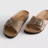 Studded single-strap footbed sandals