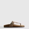 Studded t-bar footbed sandals