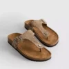 Studded t-bar footbed sandals