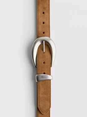 Suede buckle belt