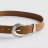 Suede buckle belt