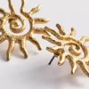 Sun spiral stud earrings