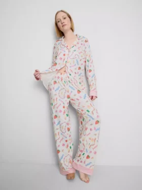 Sweet treat printed boyfriend pajamas
