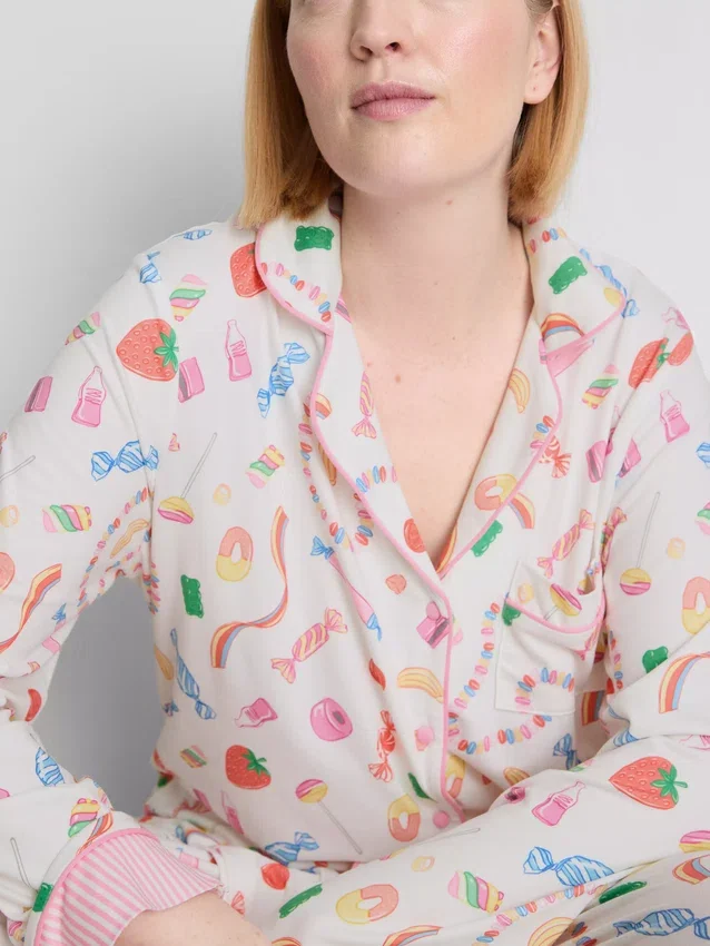 Sweet treat printed boyfriend pajamas