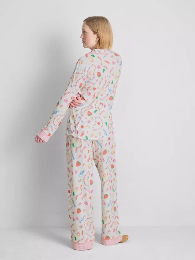 Sweet treat printed boyfriend pajamas