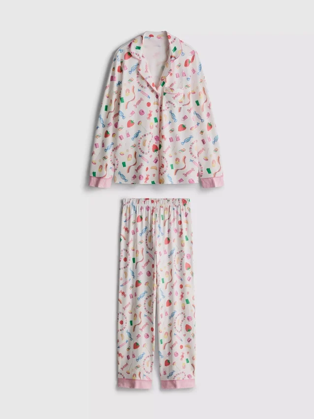 Sweet treat printed boyfriend pajamas