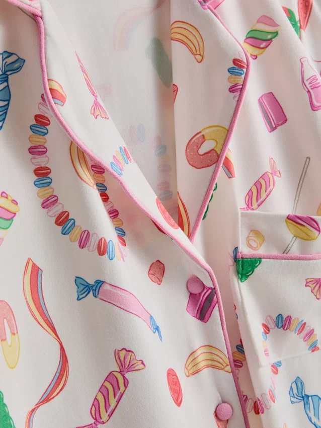Sweet treat printed boyfriend pajamas