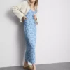 Sweetheart crinkle midi dress