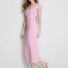 Sweetheart crinkle midi dress
