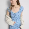 Sweetheart crinkle midi dress