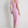 Sweetheart crinkle midi dress