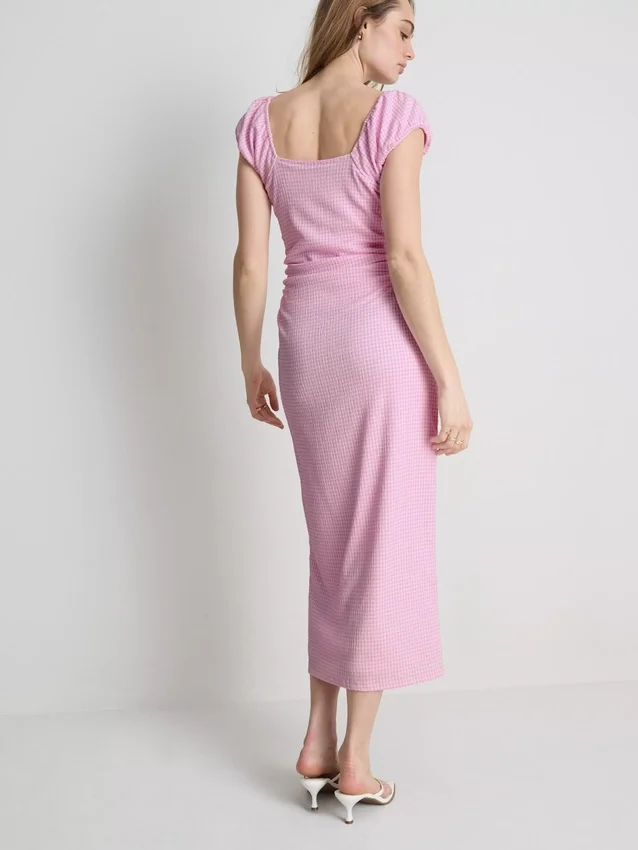 Sweetheart crinkle midi dress