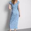 Sweetheart crinkle midi dress