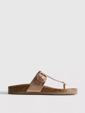 T-bar buckle mule sandals