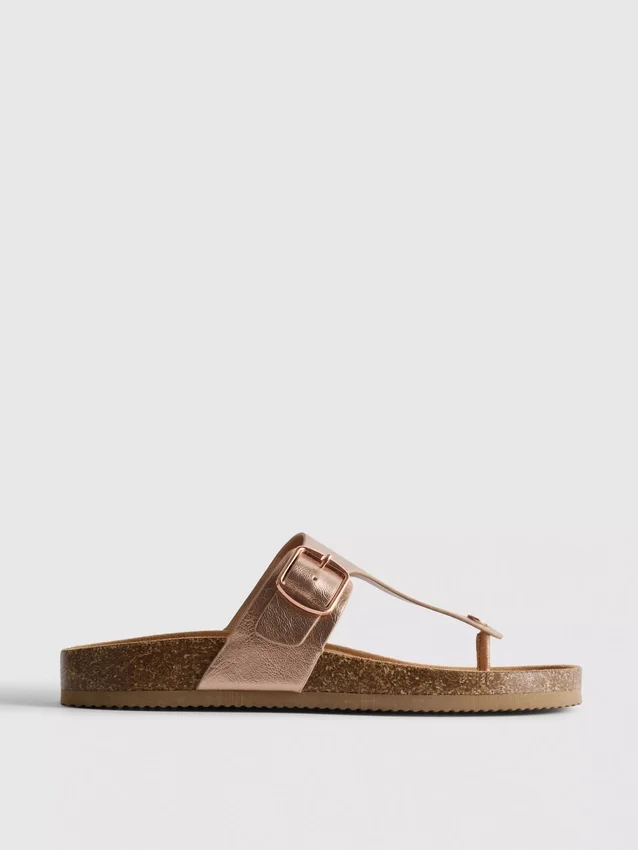 T-bar buckle mule sandals