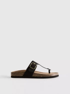 T-bar buckle mule sandals