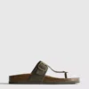 T-bar buckle mule sandals