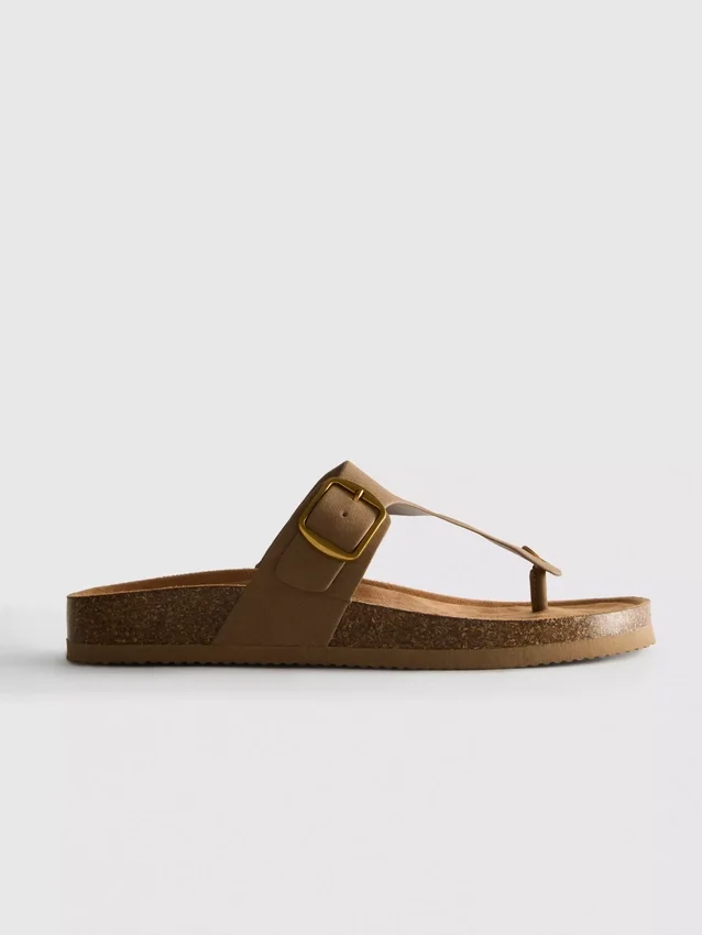 T-bar buckle mule sandals