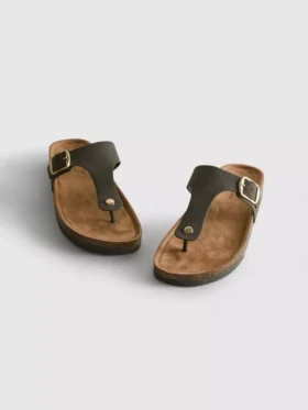 T-bar buckle mule sandals