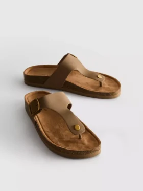 T-bar buckle mule sandals
