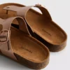 T-bar buckle mule sandals