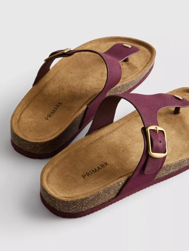 T-bar buckle mule sandals