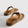 T-bar buckle mule sandals