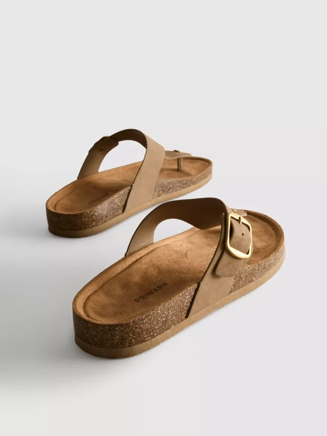 T-bar buckle mule sandals