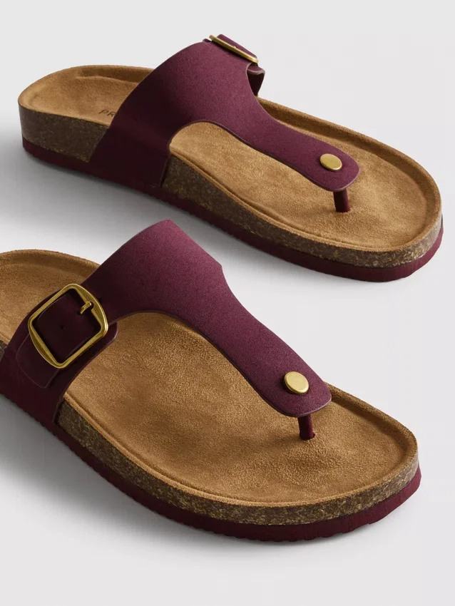 T-bar buckle mule sandals