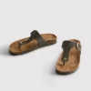 T-bar buckle mule sandals