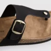 T-bar buckle mule sandals