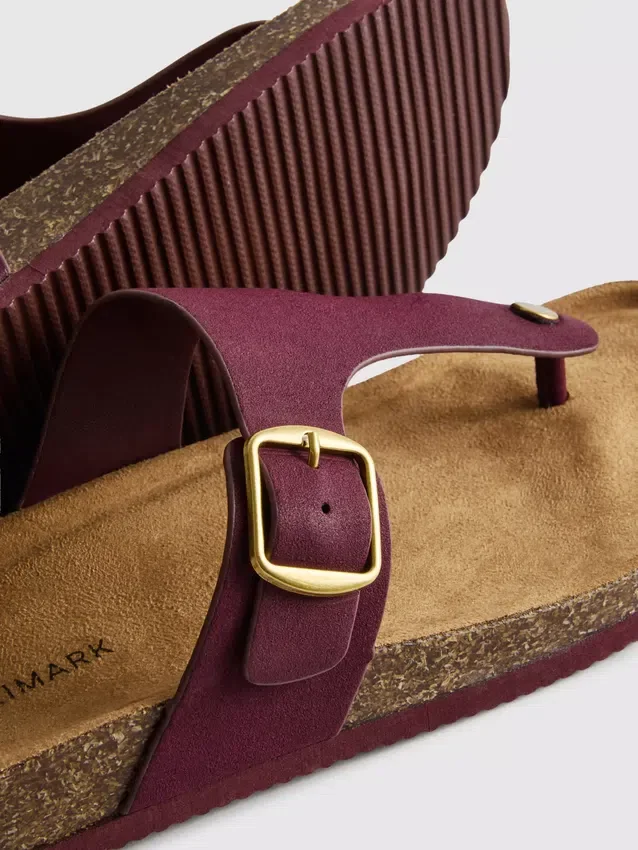 T-bar buckle mule sandals