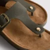 T-bar buckle mule sandals